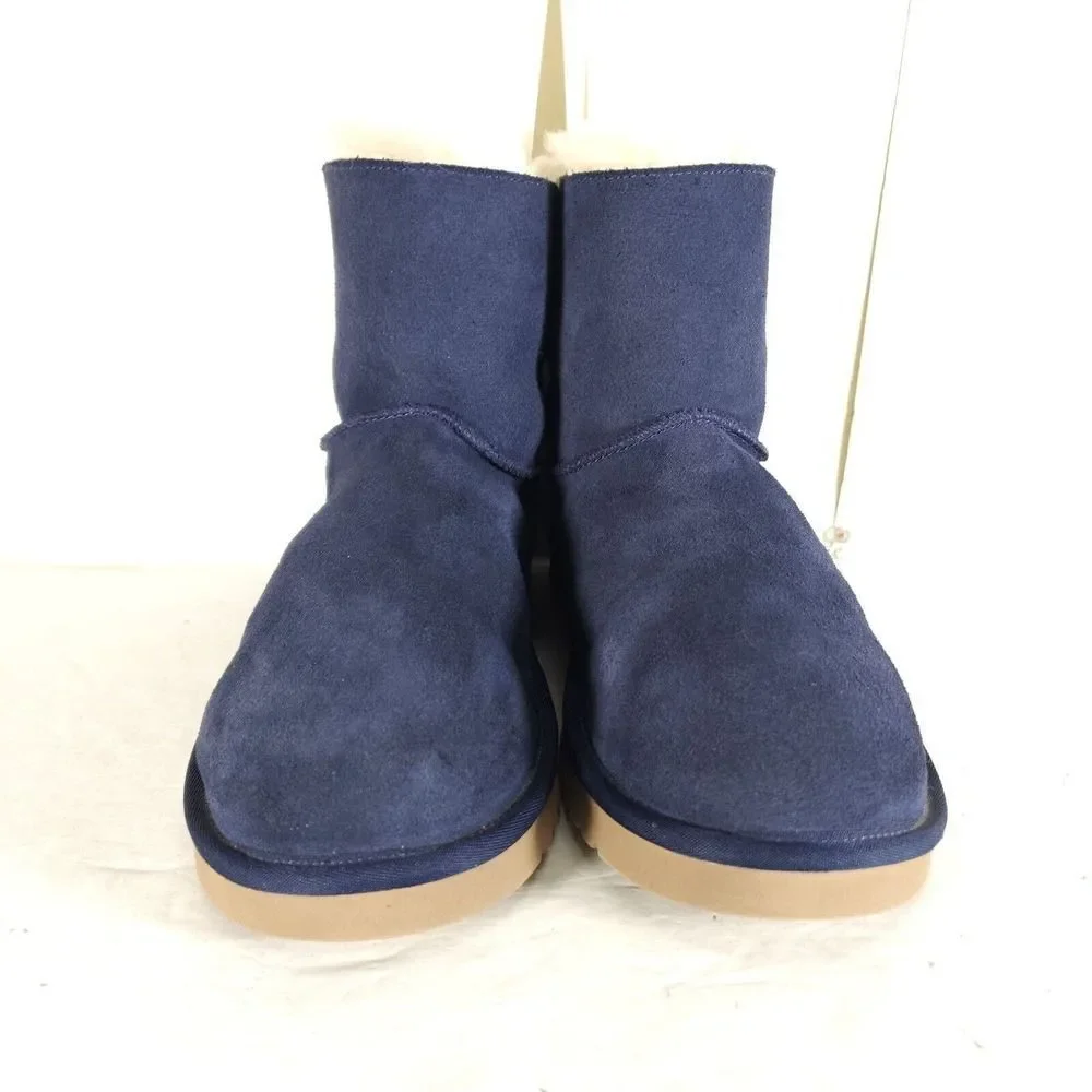 Koolaburra By Ugg Women's Remley US 10 Mini Suede Navy Blue Fur Lined Boots_3